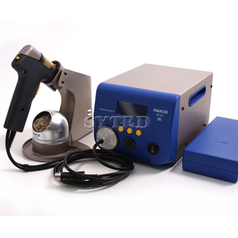 HAKKO Desoldering Iron Station FR-410, Station, Handle, Stand, Ultra-high Output 300W, Tool box, Vacuum pump, Double Cylinder Type, ESD Safe